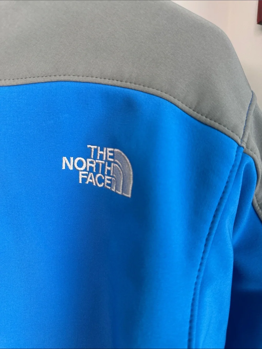 The North Face Blue and Gray Softshell Jacket
